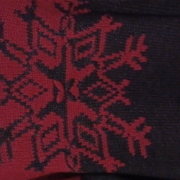 Holiday Red and Smokey Gray Womens Snowflake Sweater, Riveted by Lee. Sz.L - Picture 3 of 6